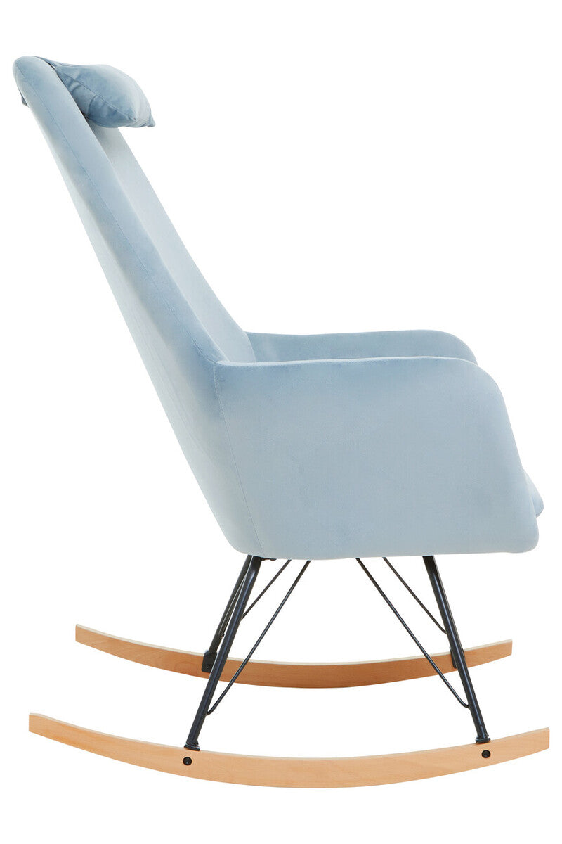 Oslo Blue Velvet Rocking Chair