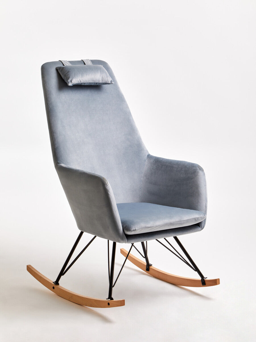 Oslo Blue Velvet Rocking Chair