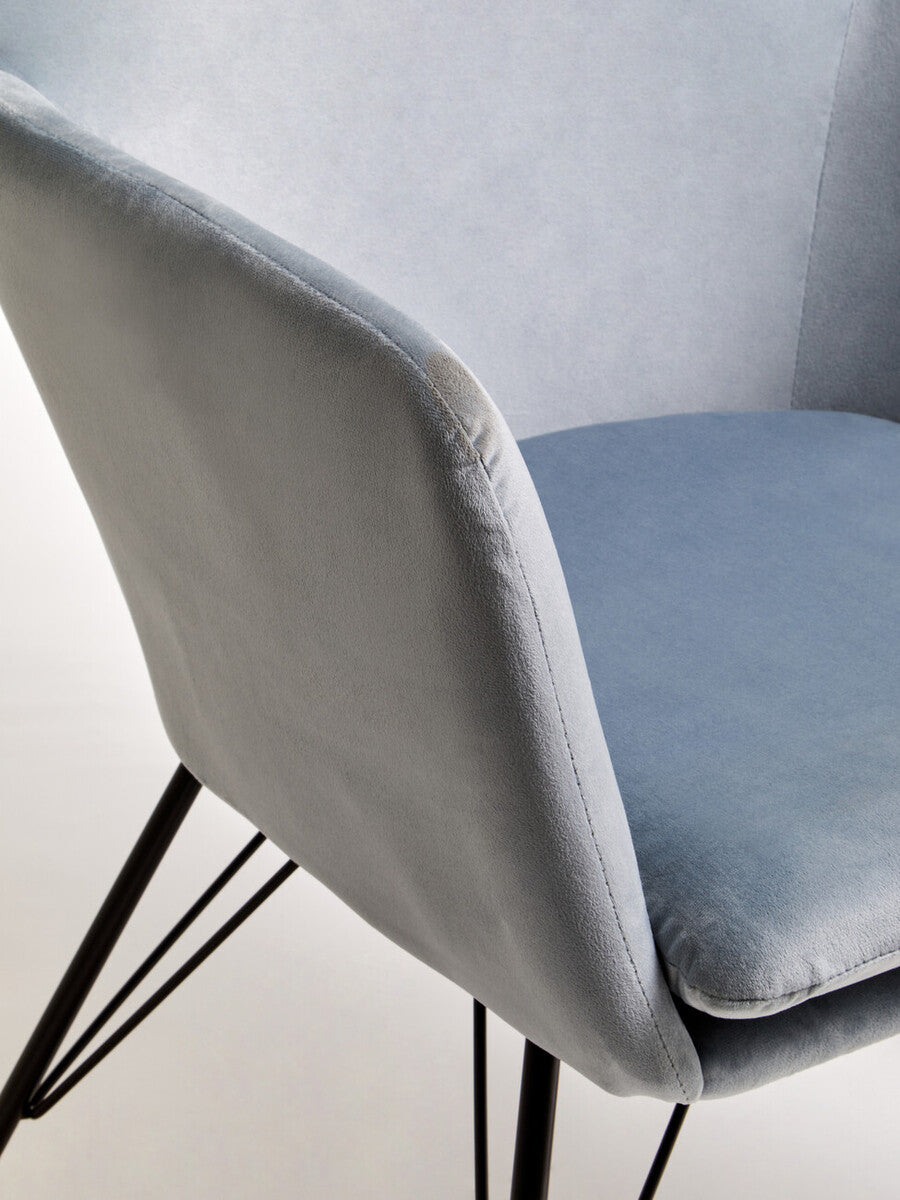 Oslo Blue Velvet Rocking Chair