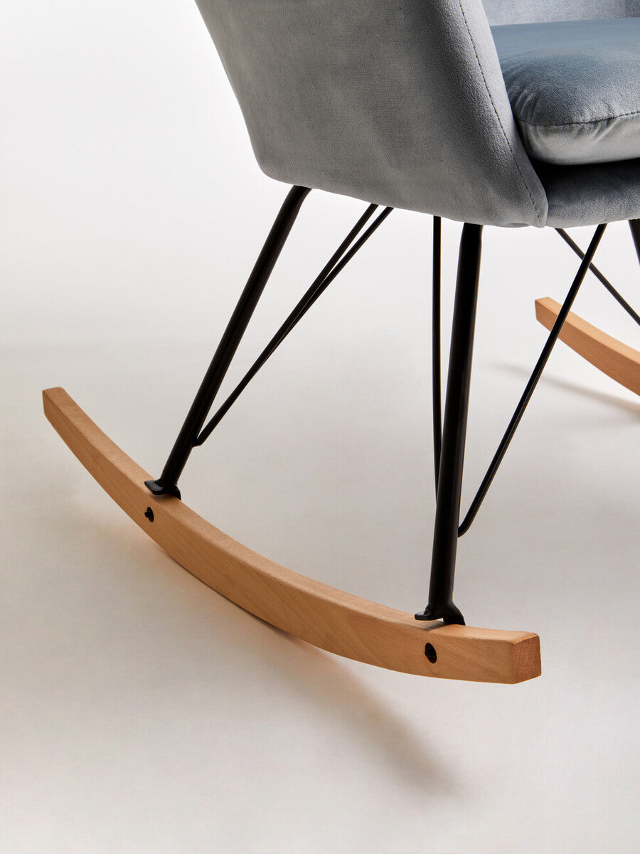 Oslo Blue Velvet Rocking Chair