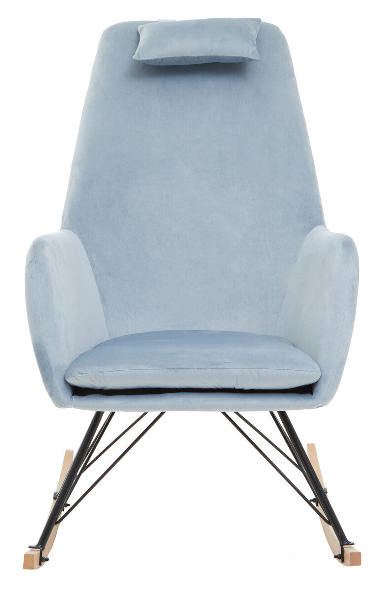 Oslo Blue Velvet Rocking Chair