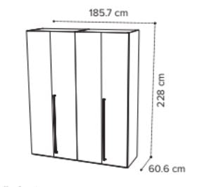 KARA White Hi Gloss Wardrobe