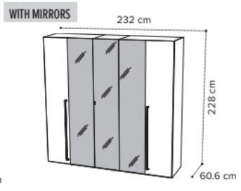 KARA White Hi Gloss Wardrobe
