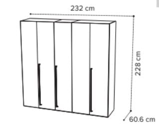 KARA White Hi Gloss Wardrobe