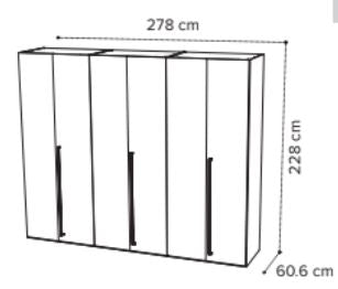 KARA White Hi Gloss Wardrobe