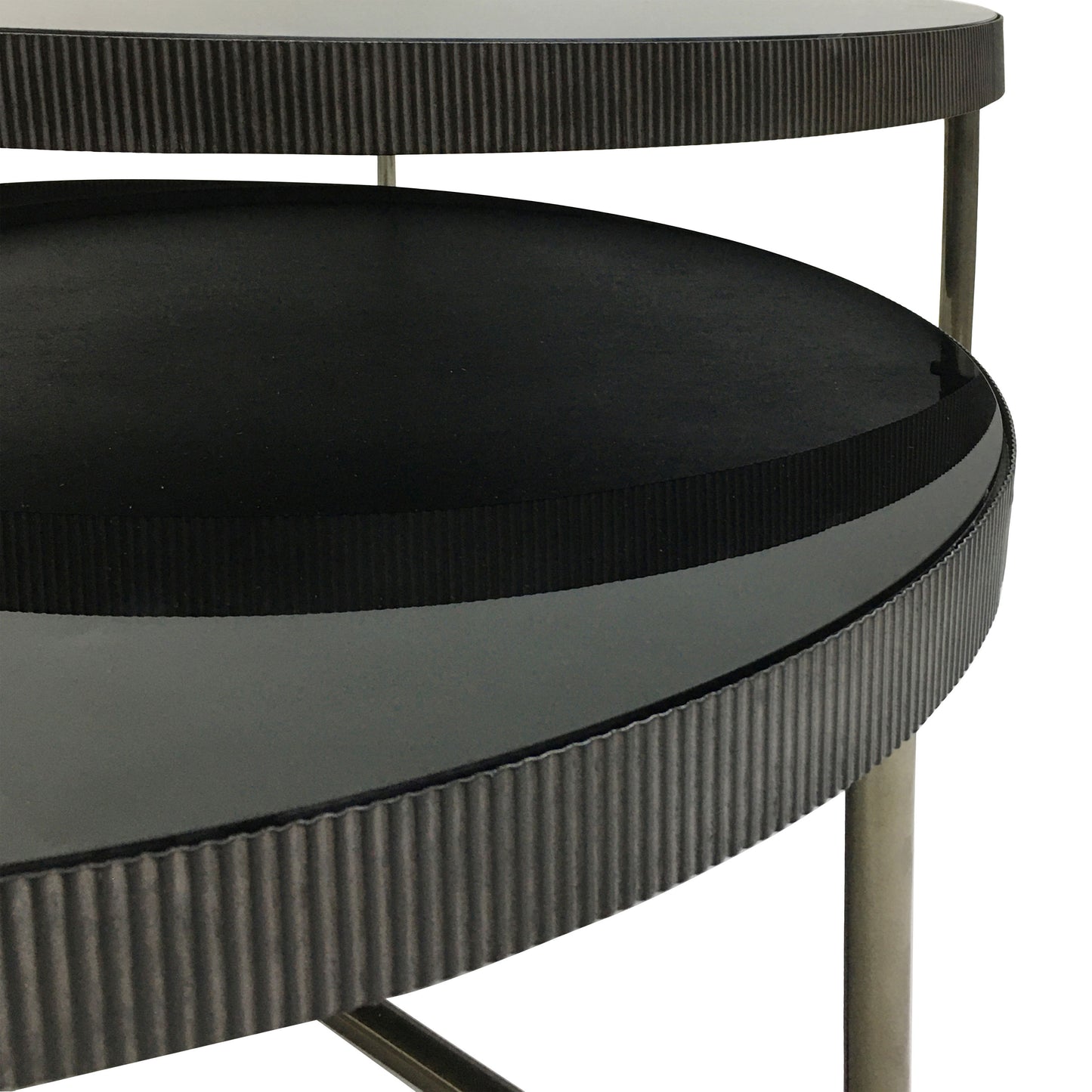Knights Black Tinted Glass Coffee Table Set