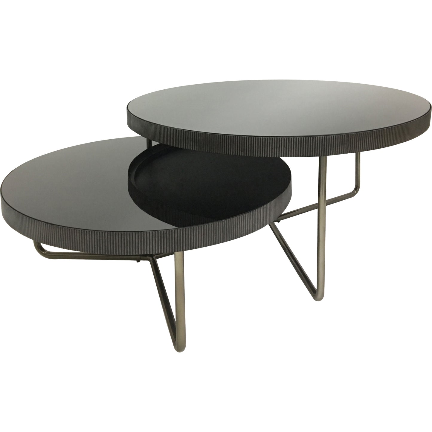 Knights Black Tinted Glass Coffee Table Set