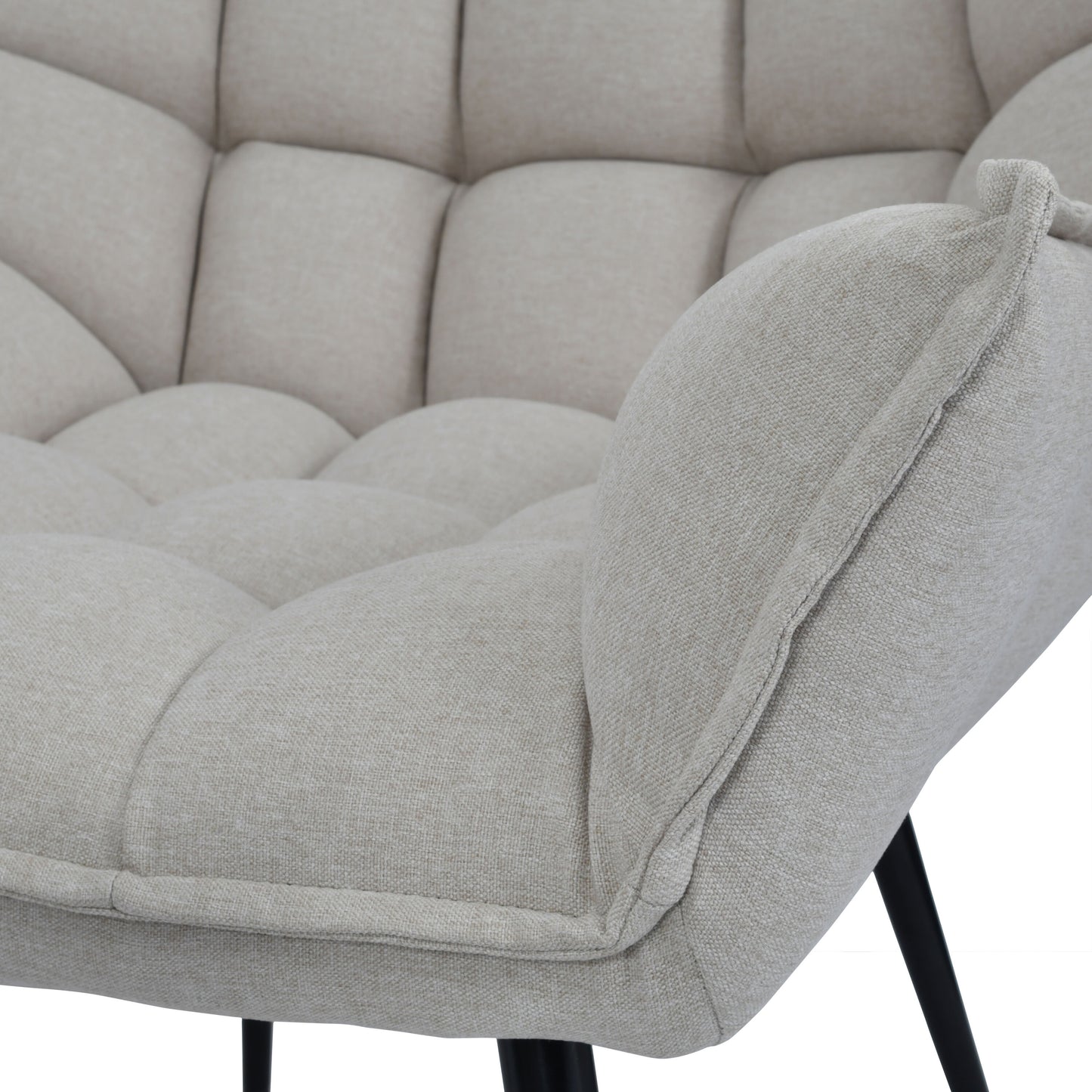 Christina Lounge Chair with Footstool – Oatmeal Linen