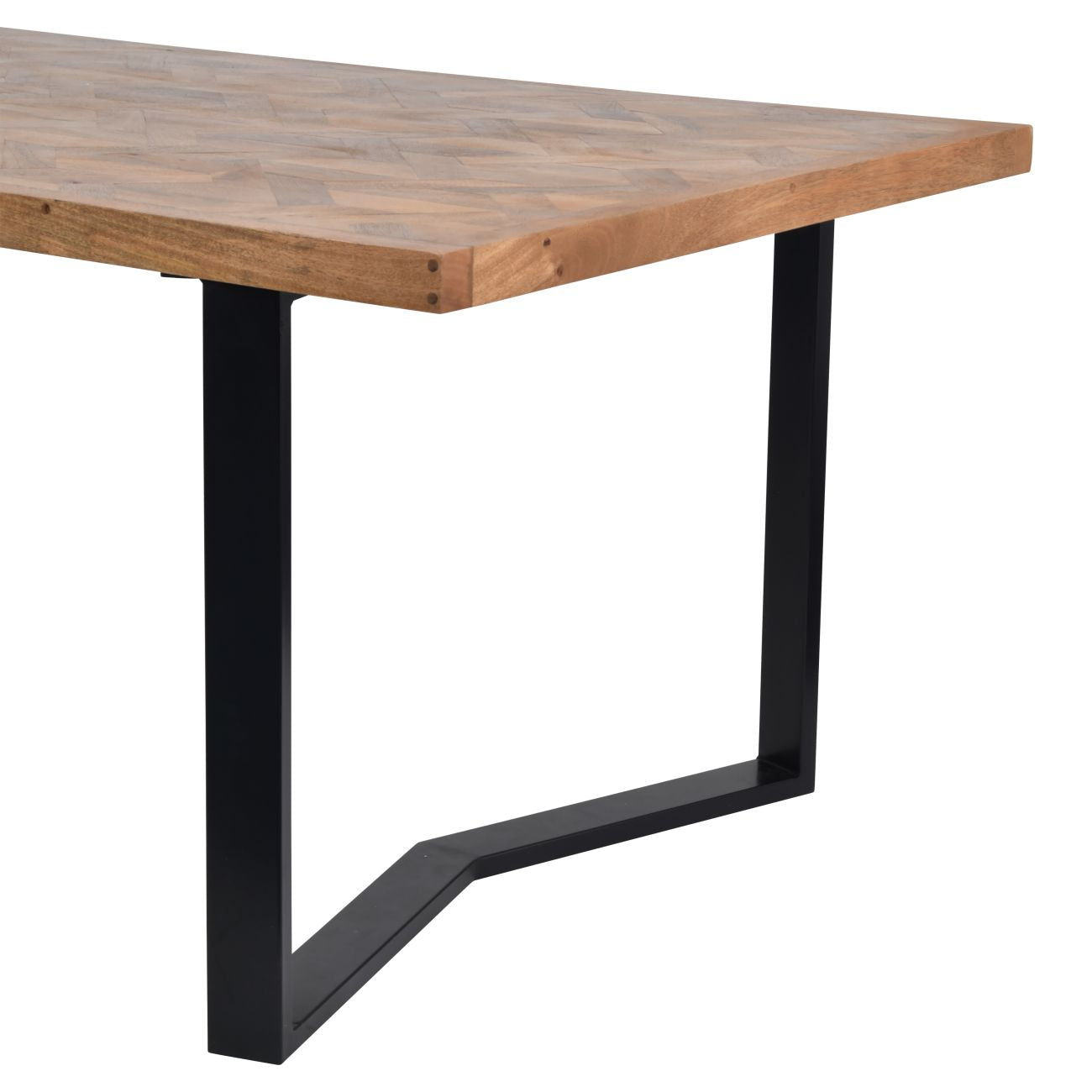 Marham Geometric Wooden Dining Table with Black Legs