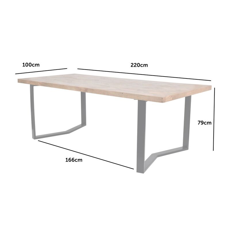 Marham Geometric Wooden Dining Table with Black Legs