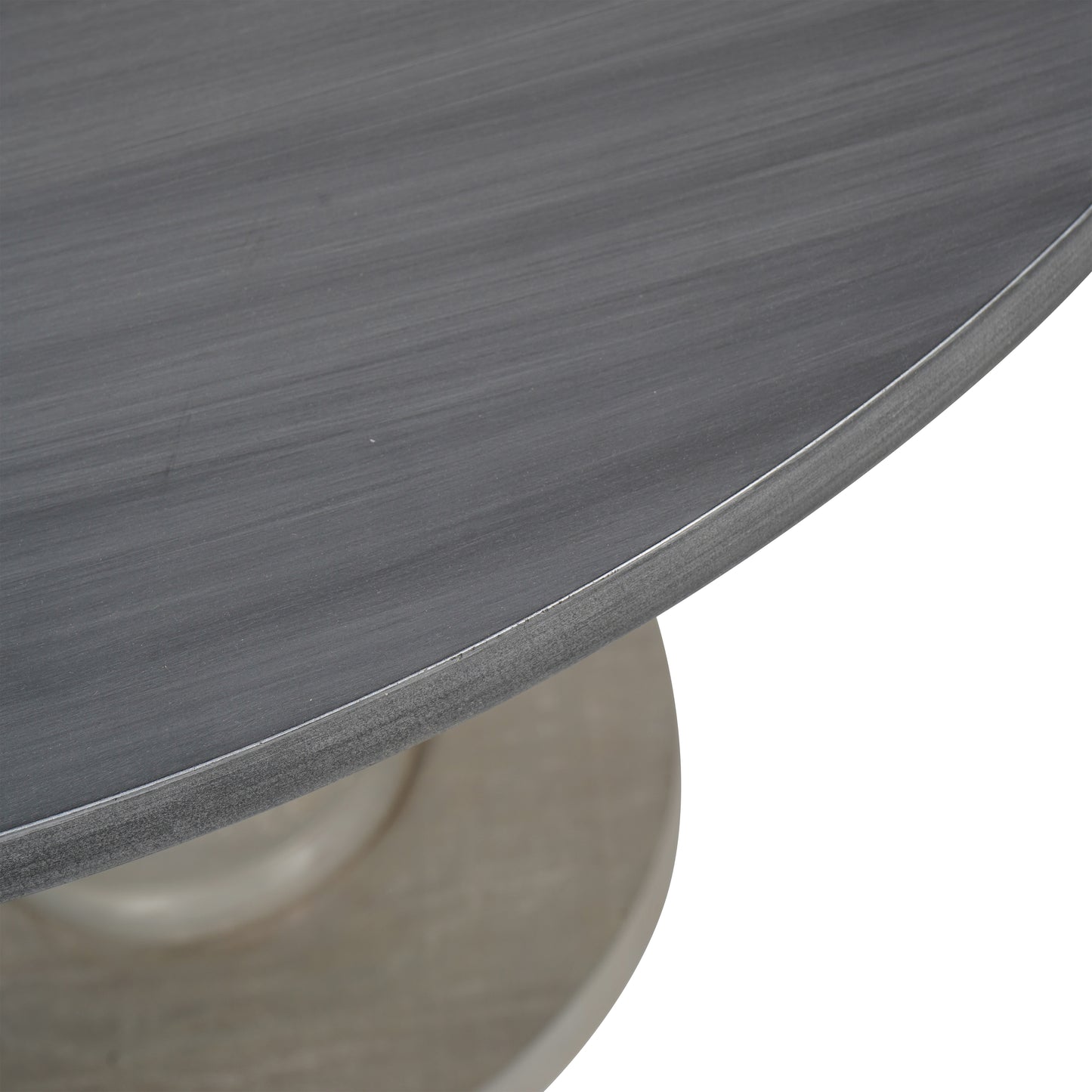 Bertie Round Dining Table for 6 with Grey Washed Pedestal Base