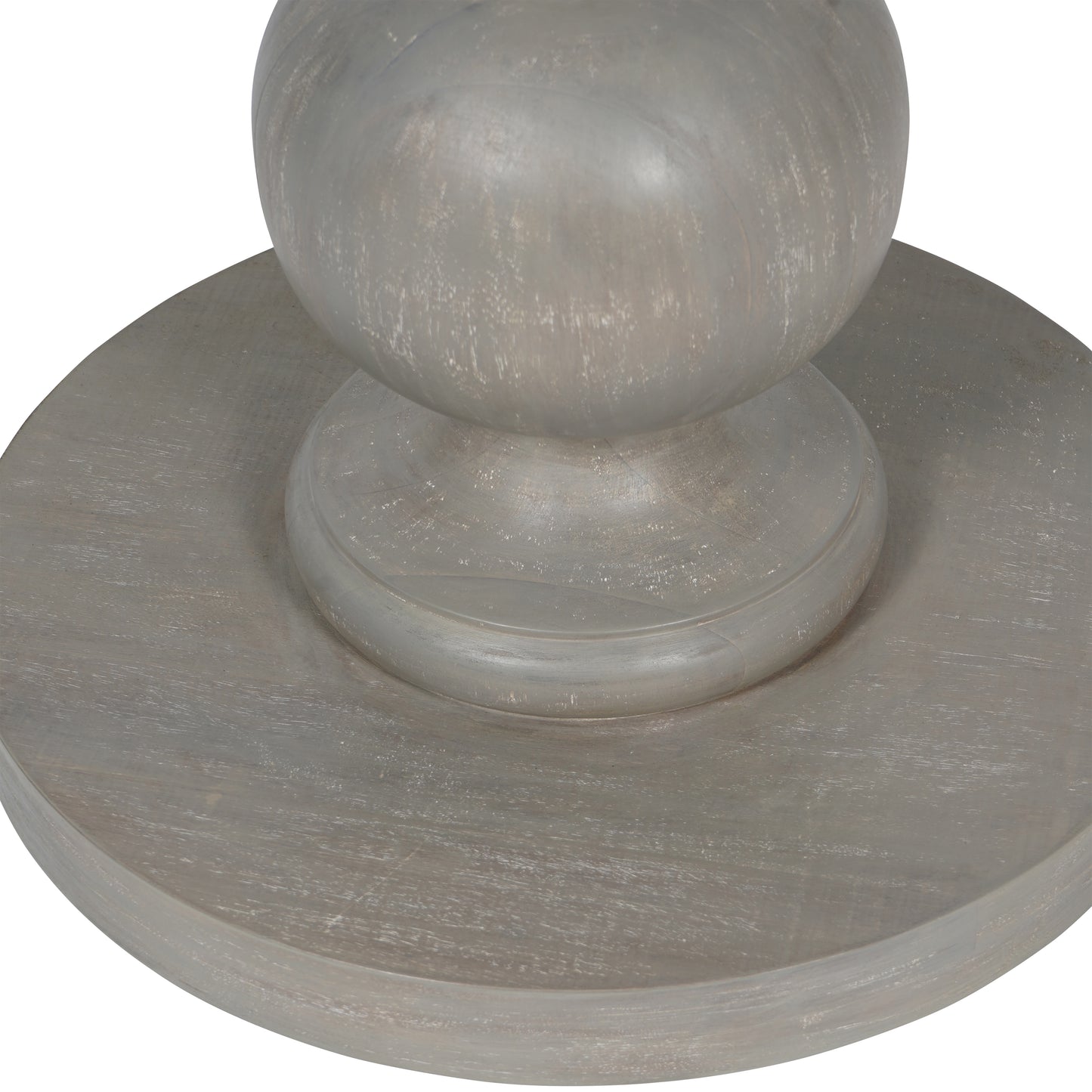 Bertie Round Dining Table for 6 with Grey Washed Pedestal Base