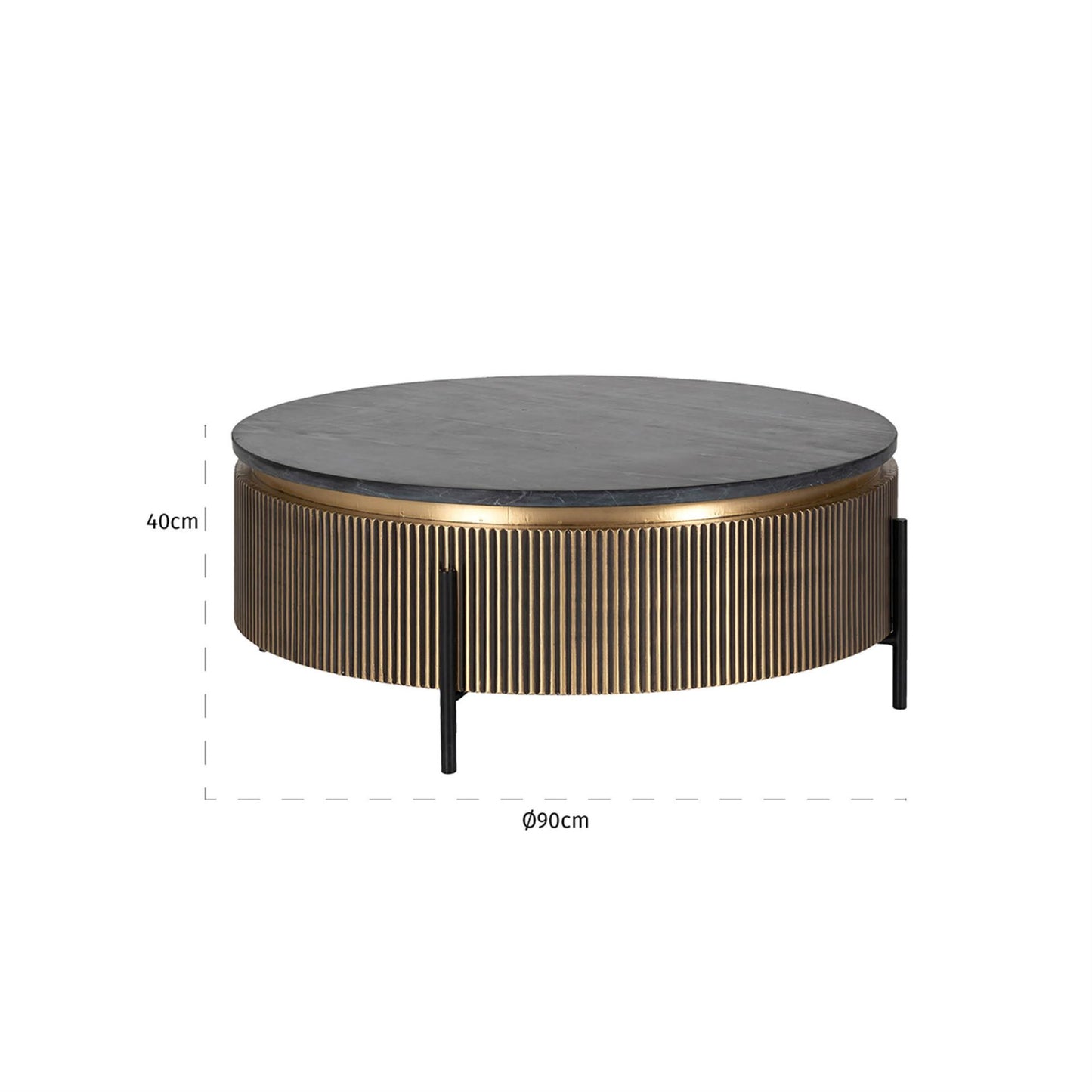 Modern Inessa Marble Iron Round Coffee Table Contemporary Design
