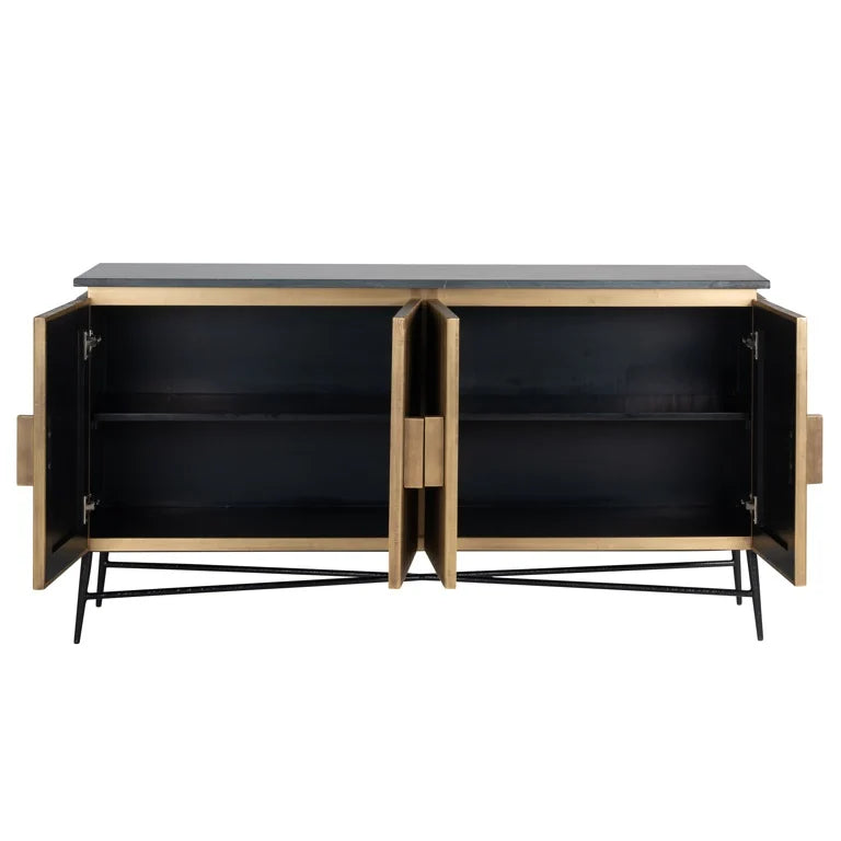 Modern Inessa Marble Iron Sideboard Contemporary Design