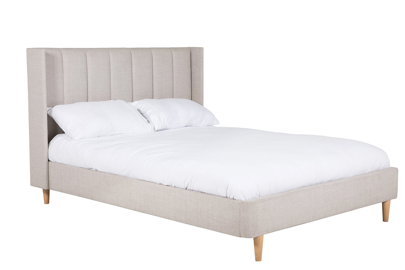 Ellie Grey Fabric Double Bed