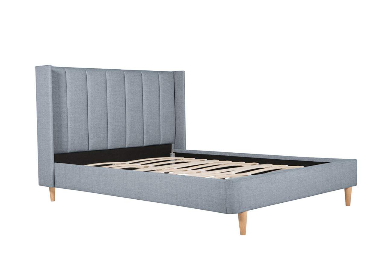 Ellie Grey Fabric Double Bed