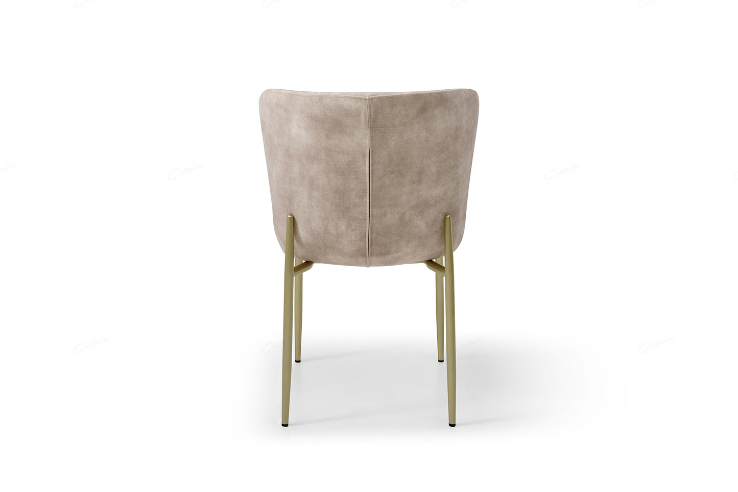 Pair of Amara Velvet Dining Chairs – Champagne Upholstered with Modern Tapered Legs