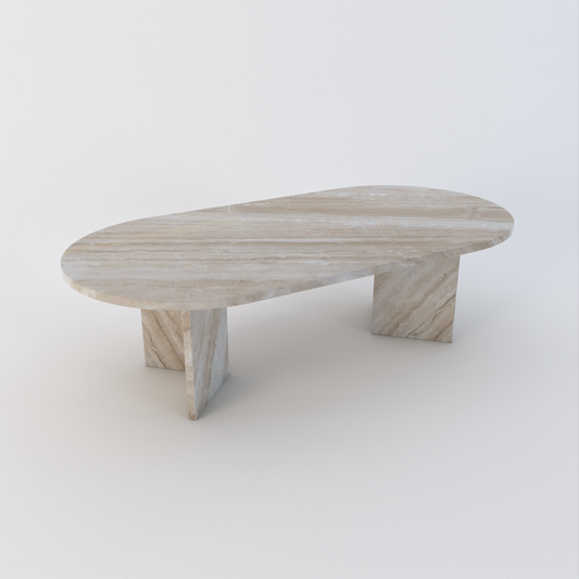 Anna Travertine Oblong Coffee Table