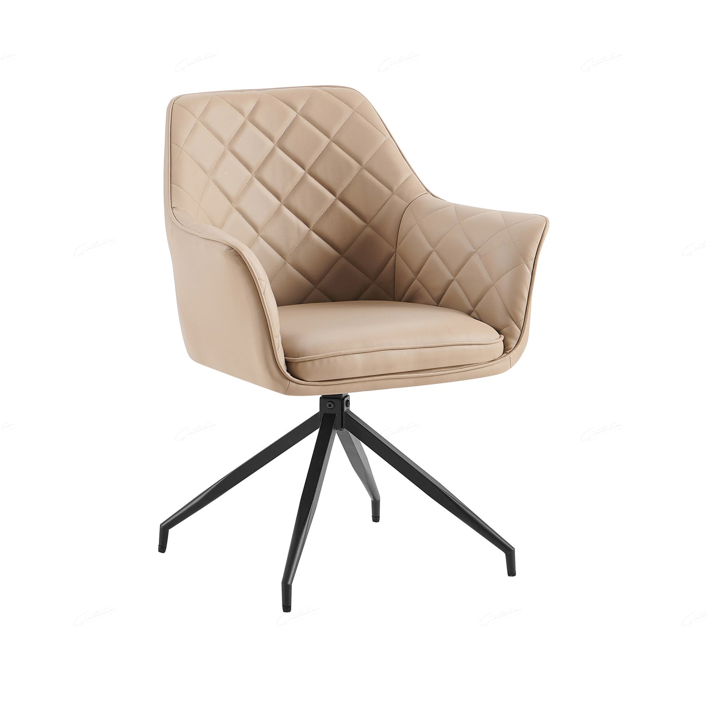 Pair of Arden Faux Leather Dining Chairs – Grey or Mink with Black Legs