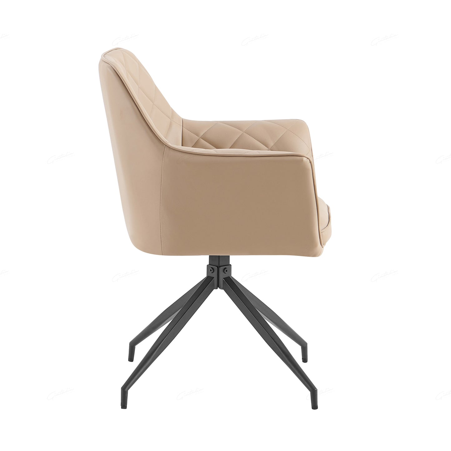 Pair of Arden Faux Leather Dining Chairs – Grey or Mink with Black Legs