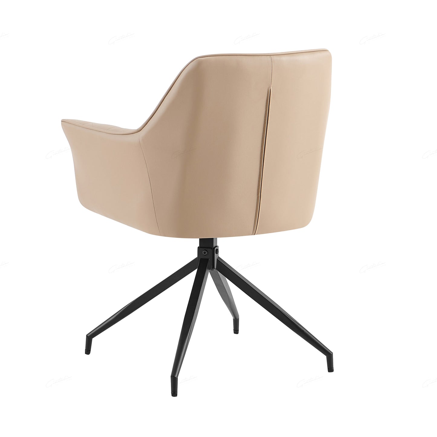 Pair of Arden Faux Leather Dining Chairs – Grey or Mink with Black Legs
