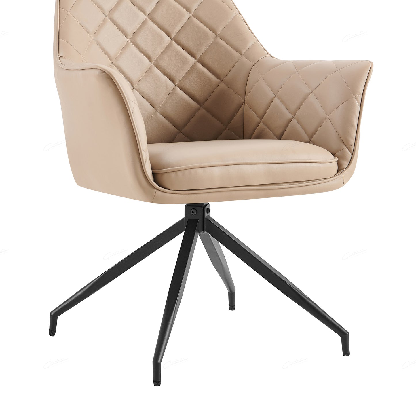 Pair of Arden Faux Leather Dining Chairs – Grey or Mink with Black Legs