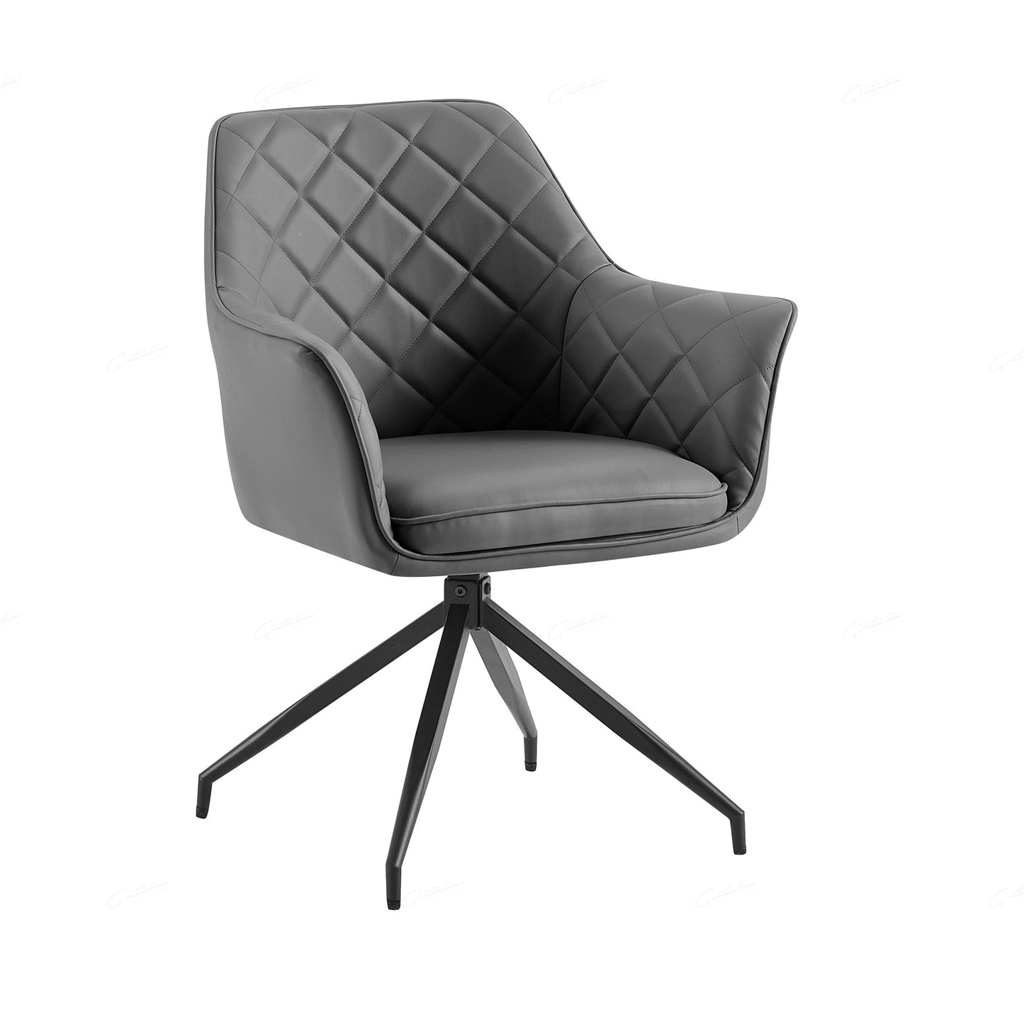 Pair of Arden Faux Leather Dining Chairs – Grey or Mink with Black Legs