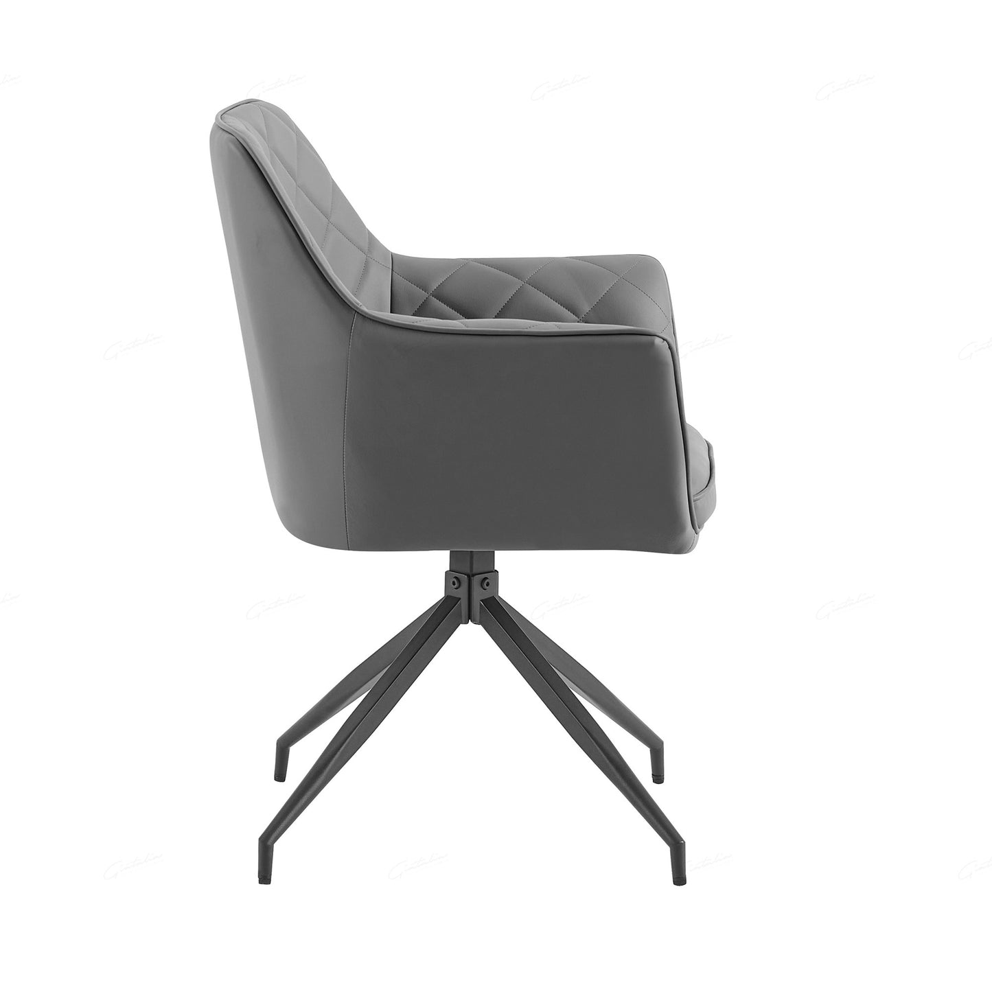 Pair of Arden Faux Leather Dining Chairs – Grey or Mink with Black Legs