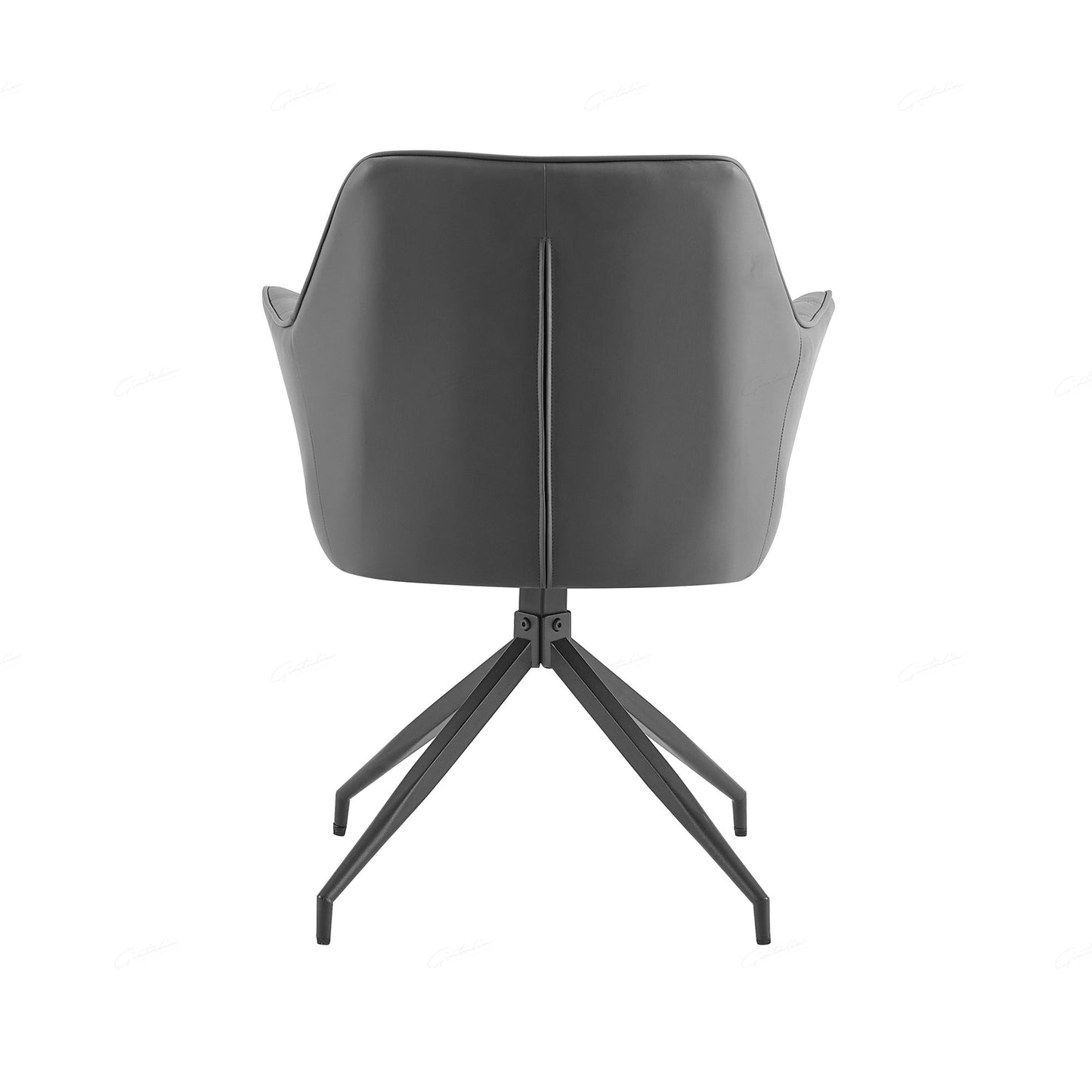 Pair of Arden Faux Leather Dining Chairs – Grey or Mink with Black Legs