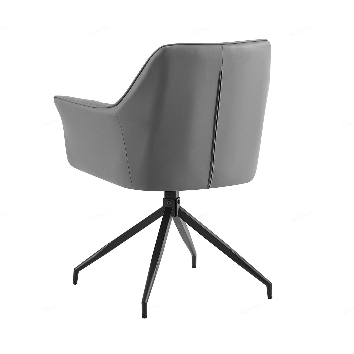 Pair of Arden Faux Leather Dining Chairs – Grey or Mink with Black Legs