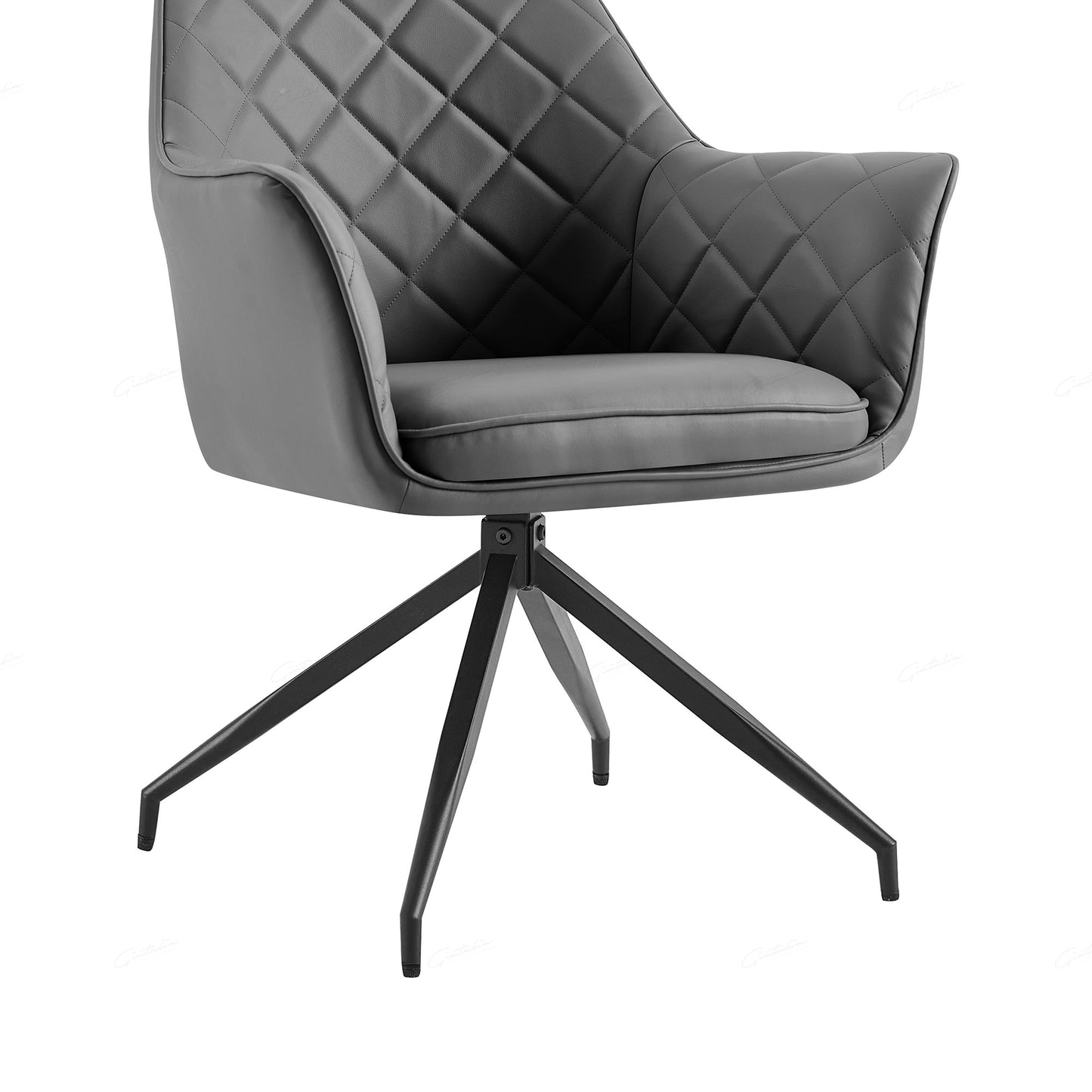Pair of Arden Faux Leather Dining Chairs – Grey or Mink with Black Legs