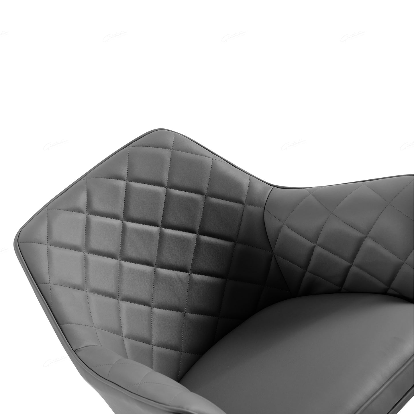 Pair of Arden Faux Leather Dining Chairs – Grey or Mink with Black Legs