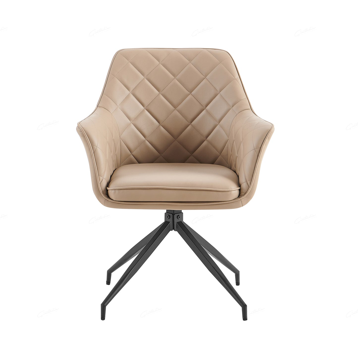 Pair of Arden Faux Leather Dining Chairs – Grey or Mink with Black Legs