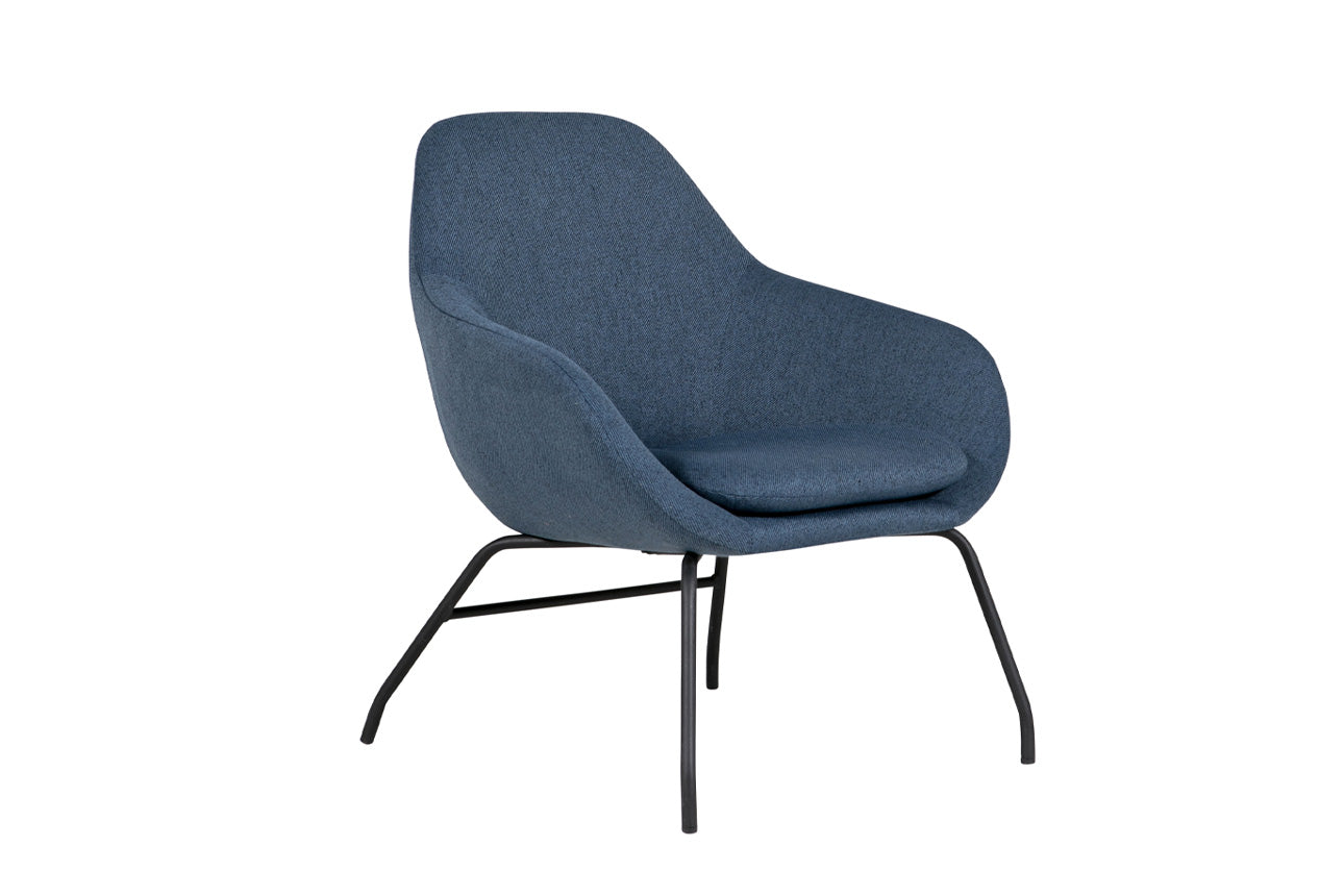 Aero Accent Chair – Navy or Grey Melange Fabric with Black Legs