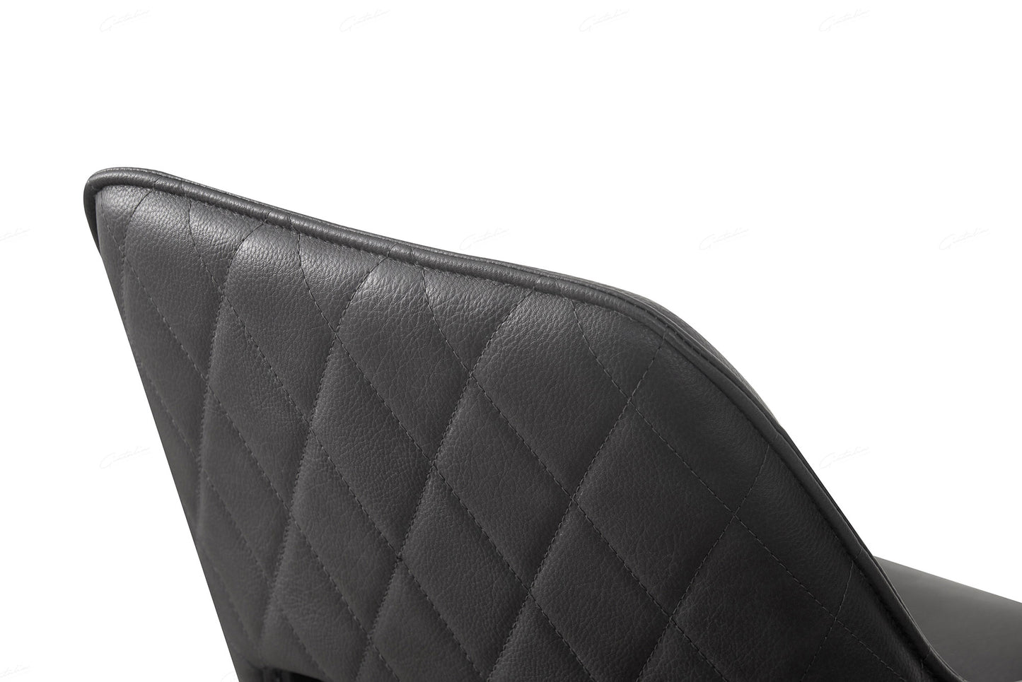 Pair of Ashford Dining Chairs – Dark Grey or Taupe Faux Leather with Black Legs