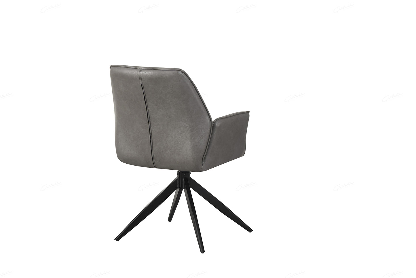 Pair of Averio Swivel Dining Chairs – Storm Grey Faux Leather with Arms
