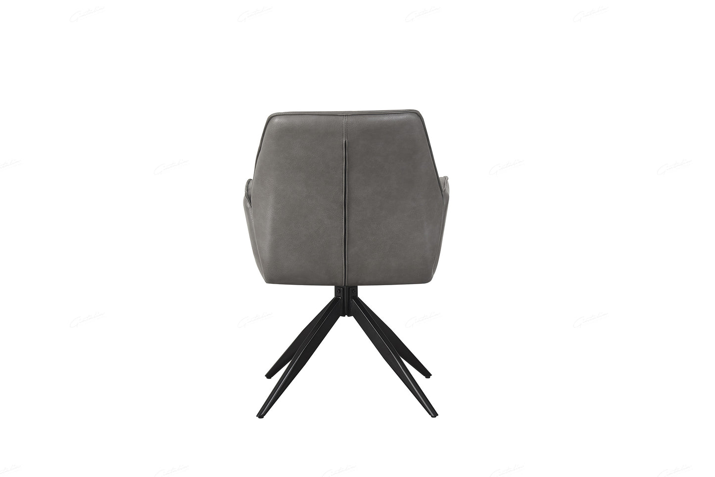 Pair of Averio Swivel Dining Chairs – Storm Grey Faux Leather with Arms
