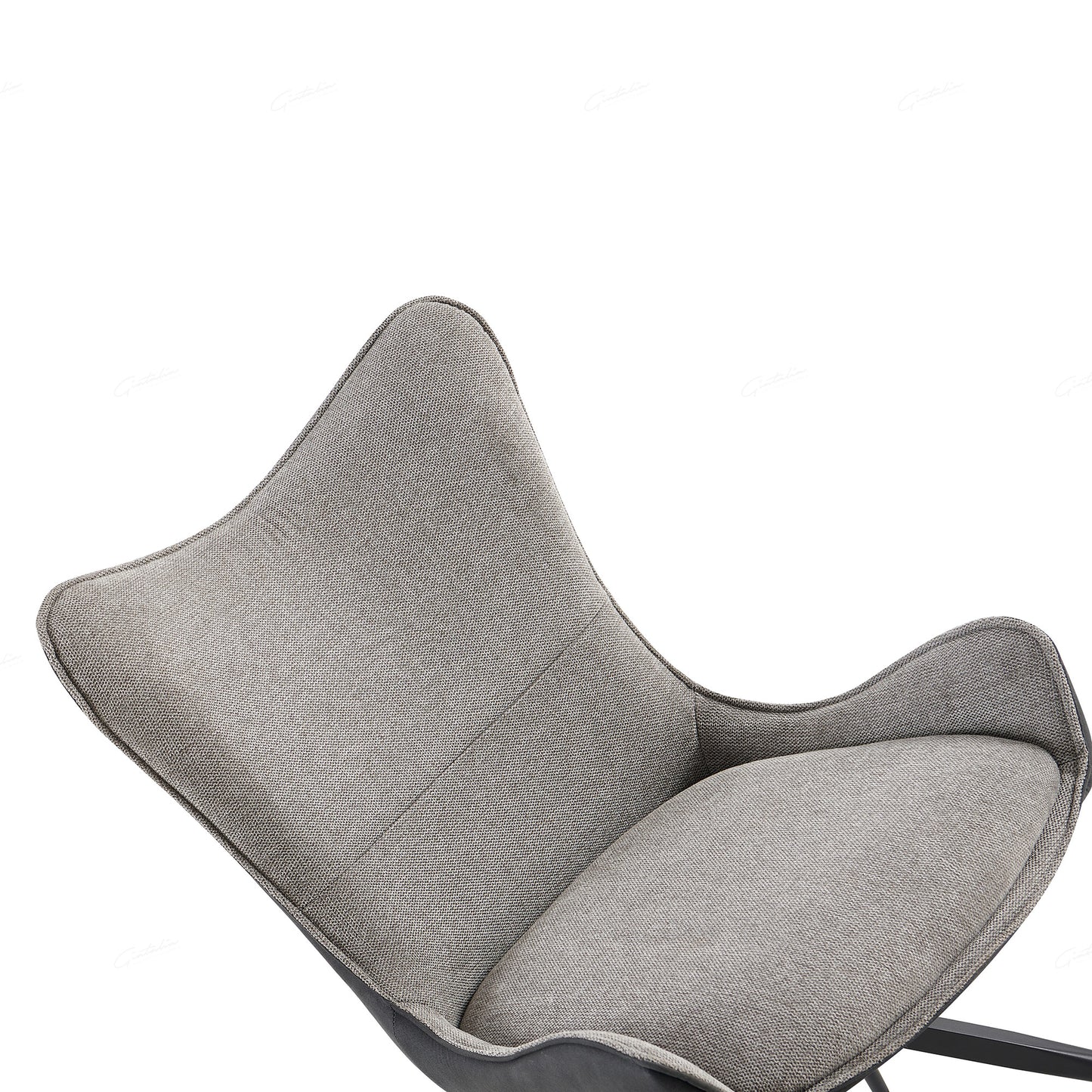 Pair of Avery Dining Chairs – Two-Tone Grey Fabric with Black Metal Legs