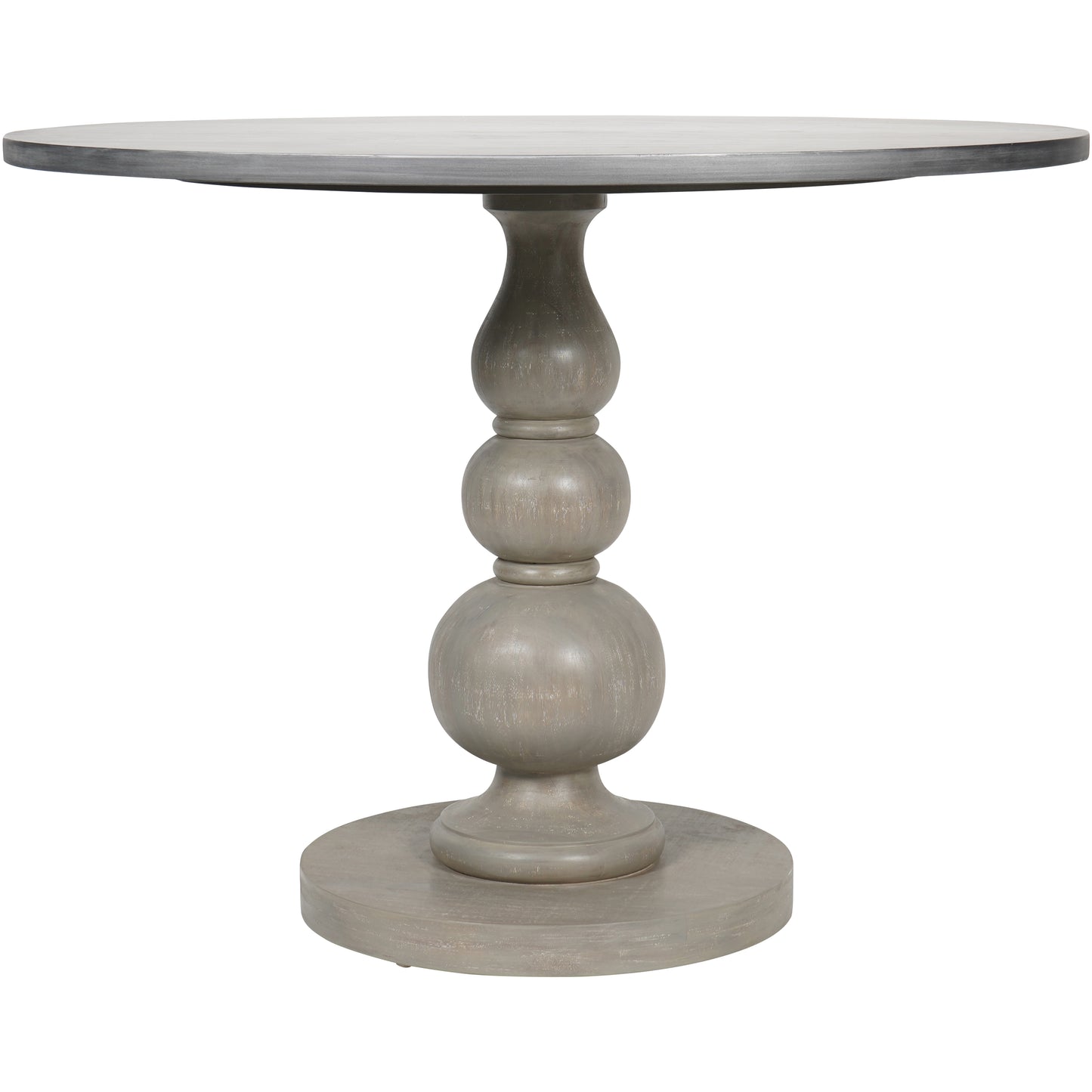Bertie Round Dining Table with Grey Washed Pedestal Base