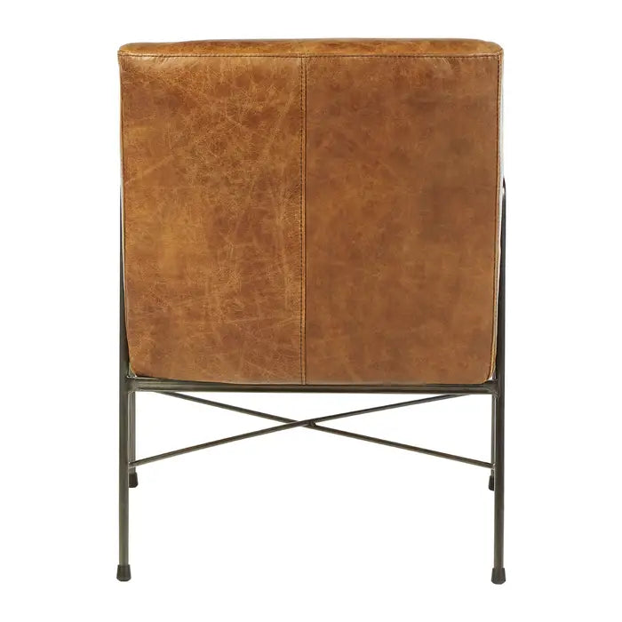 The Bronx Leather Chair with Iron Frame