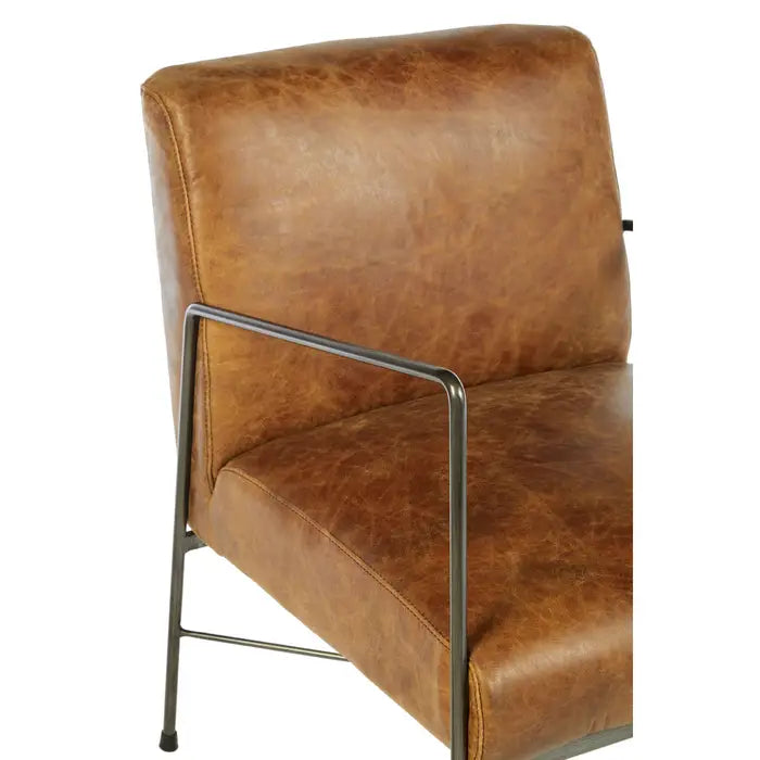 The Bronx Leather Chair with Iron Frame