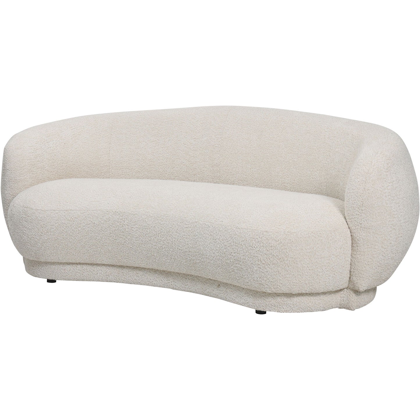 Camilla Curved Mini Sofa – Cream Chenille