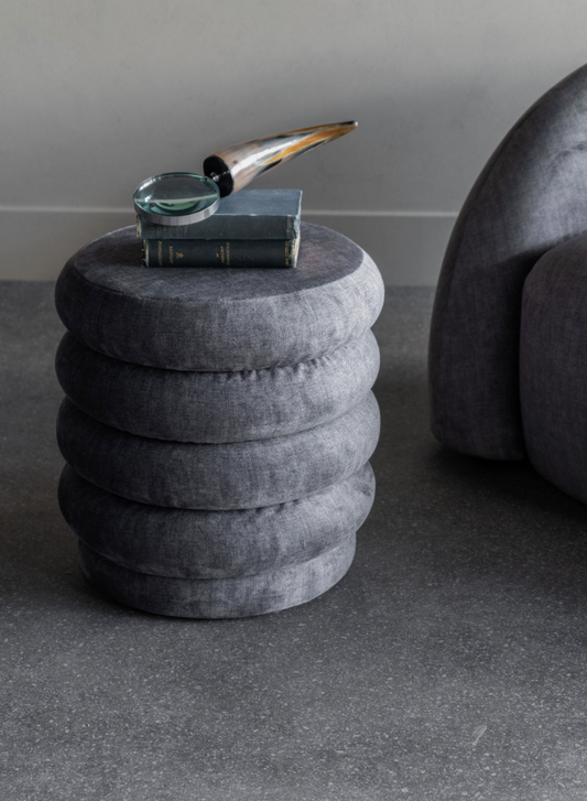 Celine Upholstered Stool – Grey or Cream Fabric Base