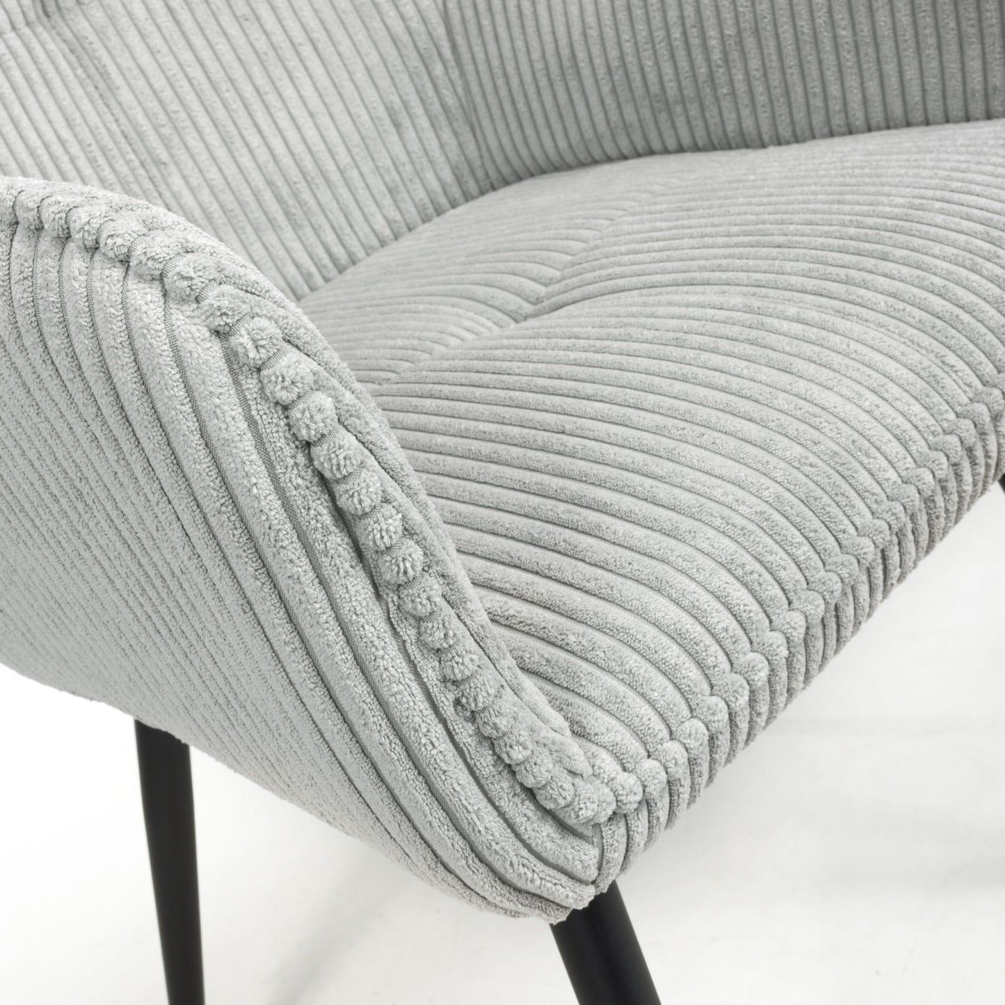 Pair of Cordelle Dining Chairs – Corduroy Upholstery with Black Legs