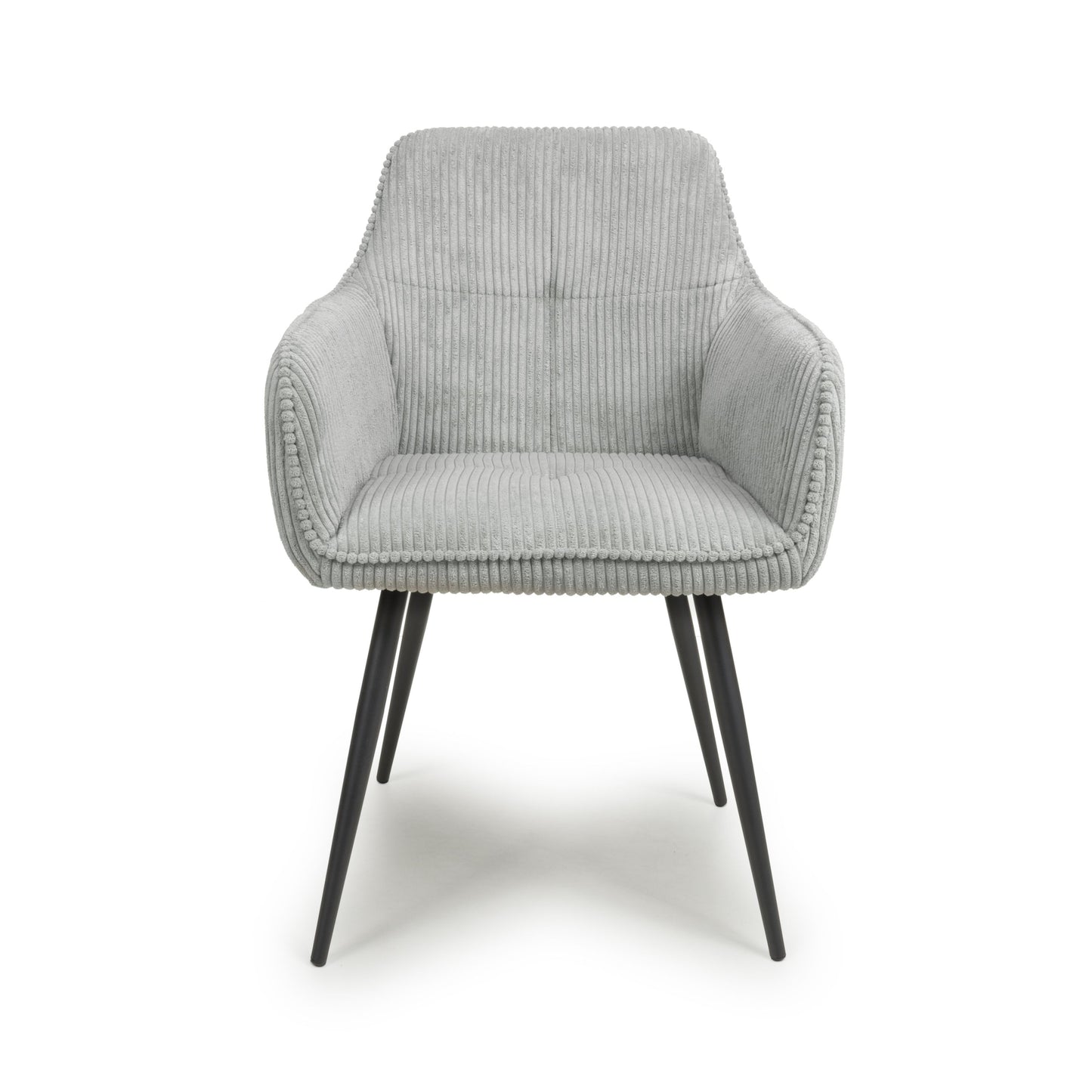 Pair of Cordelle Dining Chairs – Corduroy Upholstery with Black Legs