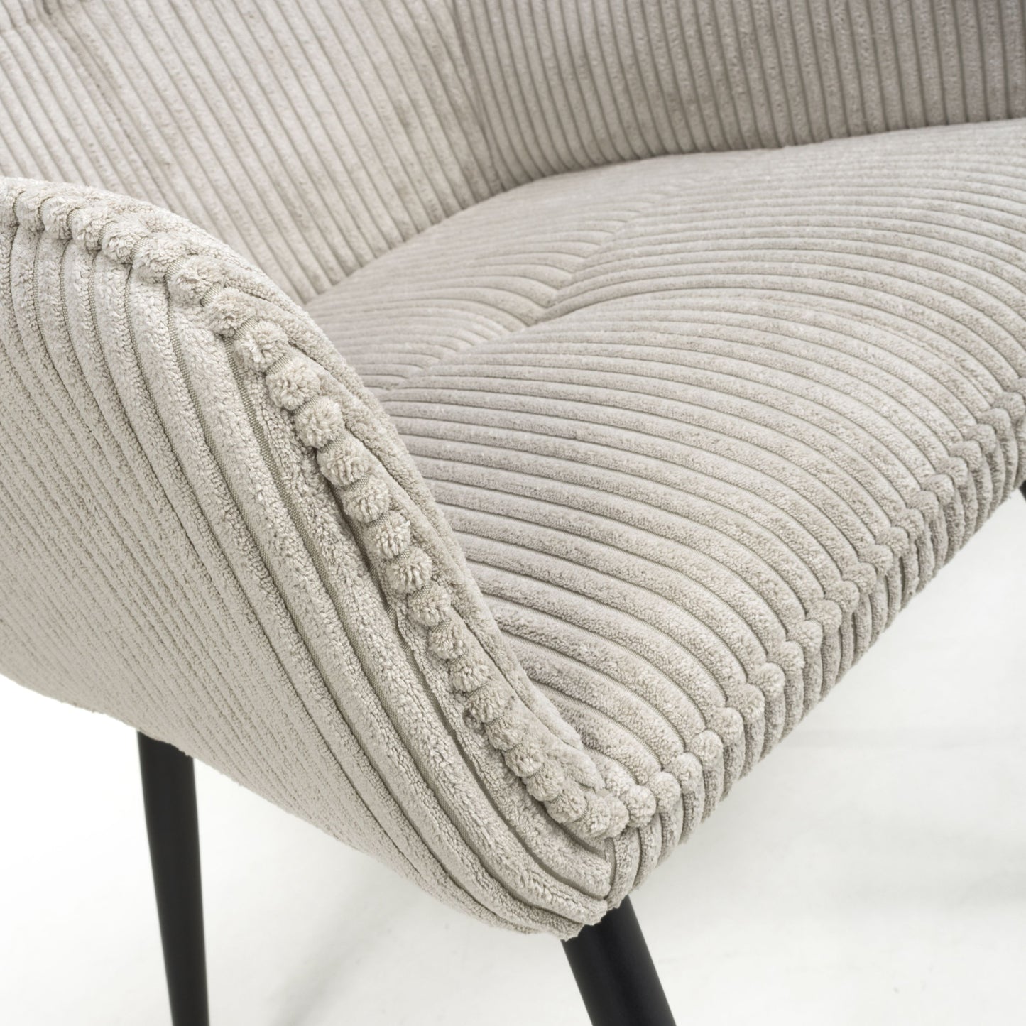 Pair of Cordelle Dining Chairs – Corduroy Upholstery with Black Legs