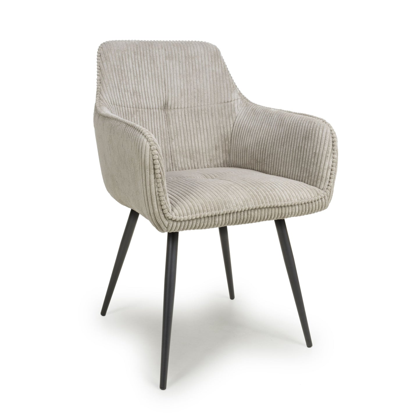Pair of Cordelle Dining Chairs – Corduroy Upholstery with Black Legs
