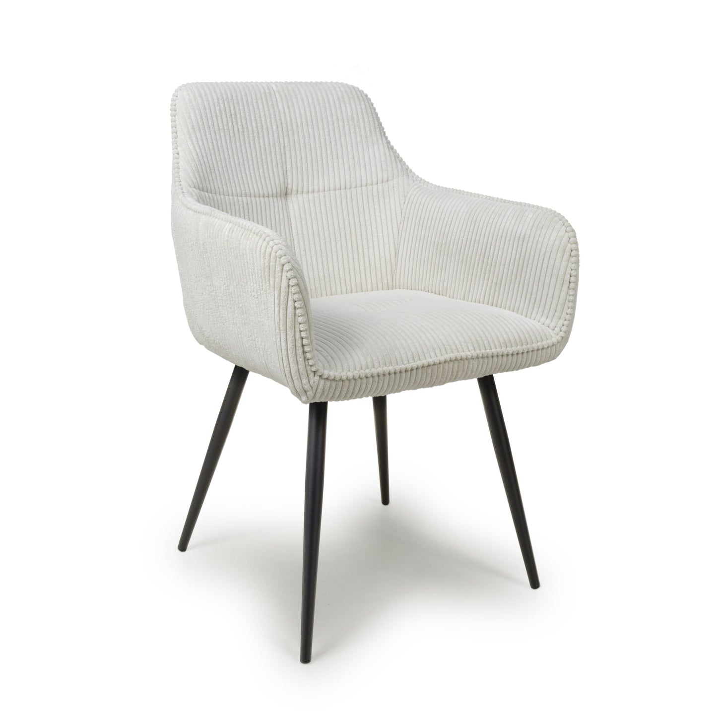 Pair of Cordelle Dining Chairs – Corduroy Upholstery with Black Legs
