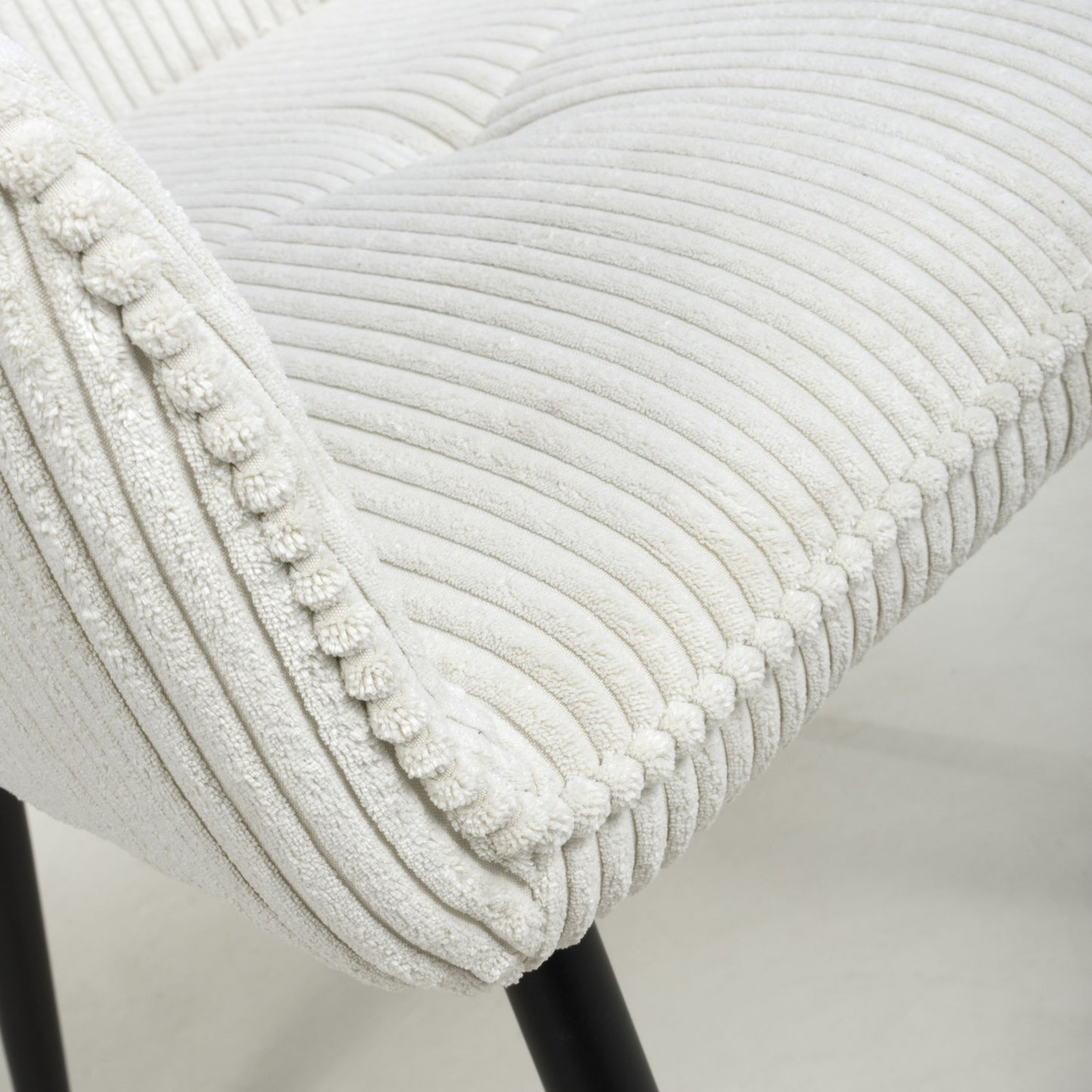 Pair of Cordelle Dining Chairs – Corduroy Upholstery with Black Legs