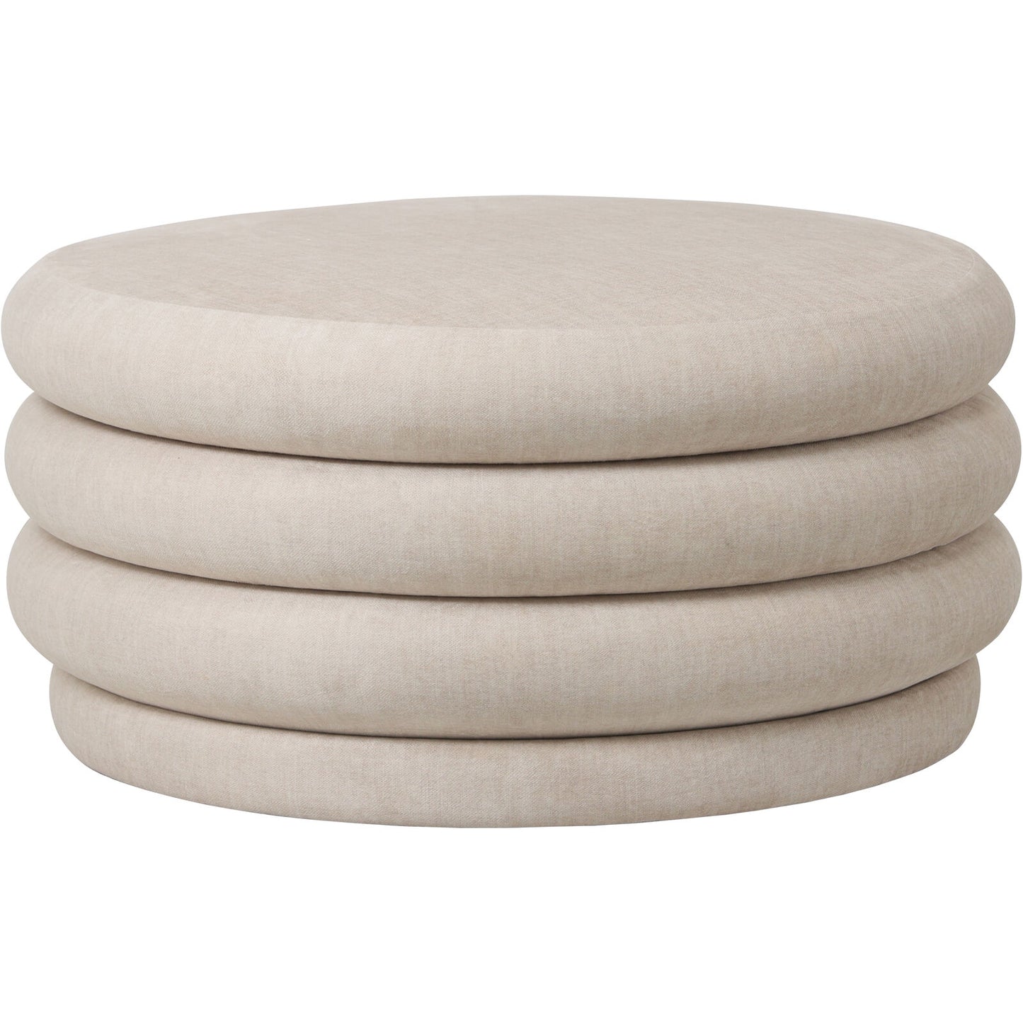 Celine Upholstered Storage Ottoman – Cream Fabric Base